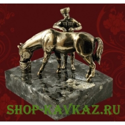 Горец и лошадь - статуэтка из бронзы